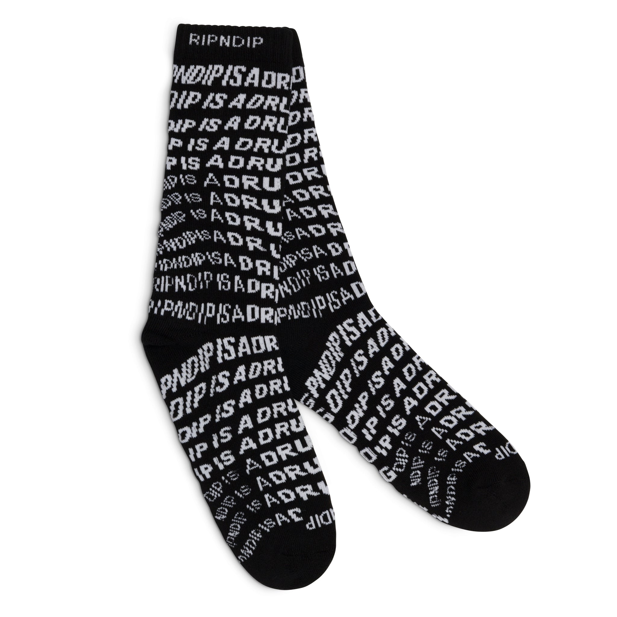 RIPNDIP Drug From God Socks (Black)