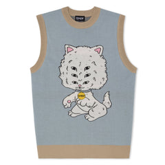 RIPNDIP Big Head Knit Sweater Vest (Light Slate)