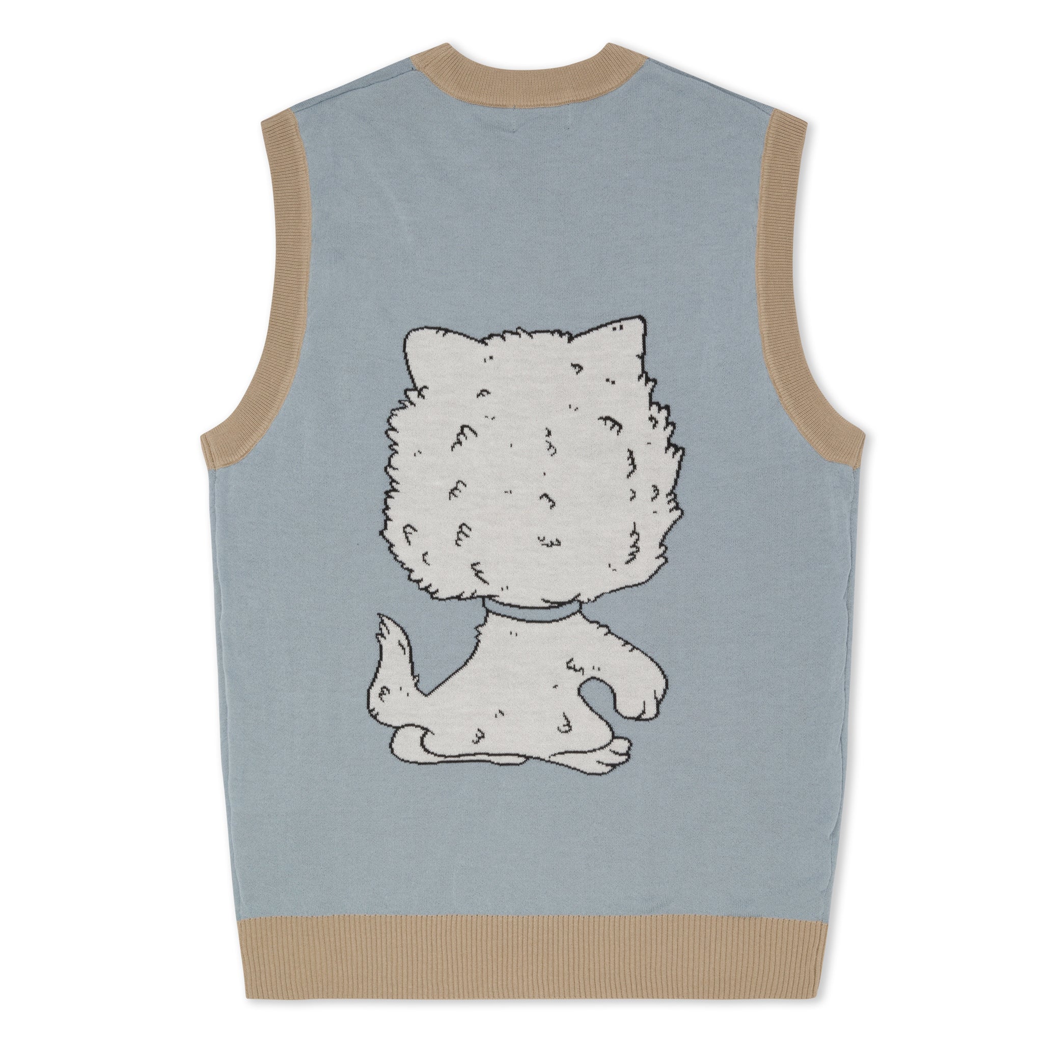 RIPNDIP Big Head Knit Sweater Vest (Light Slate)