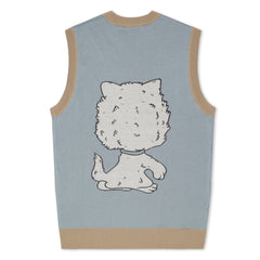 RIPNDIP Big Head Knit Sweater Vest (Light Slate)