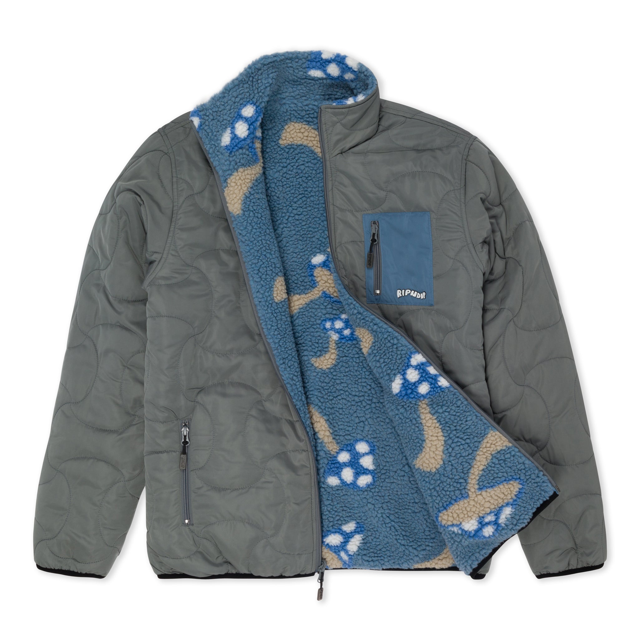 RIPNDIP Euphoria Reversible Polar Fleece Jacket (Charcoal/Slate)