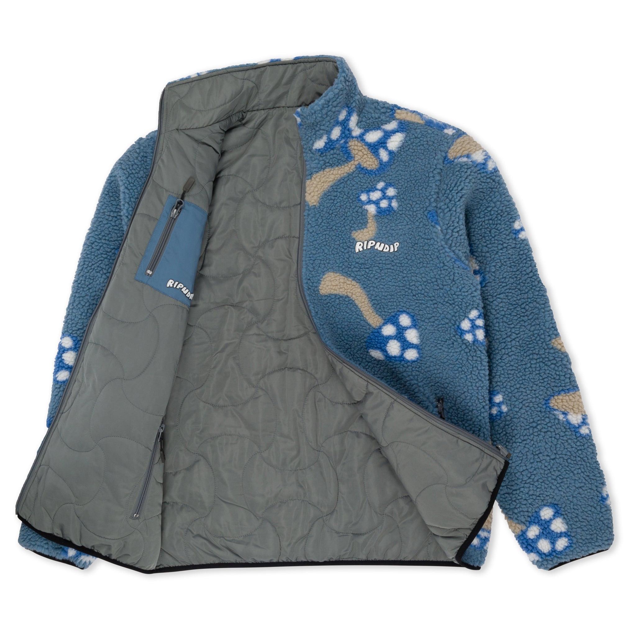 RIPNDIP Euphoria Reversible Polar Fleece Jacket (Charcoal/Slate)