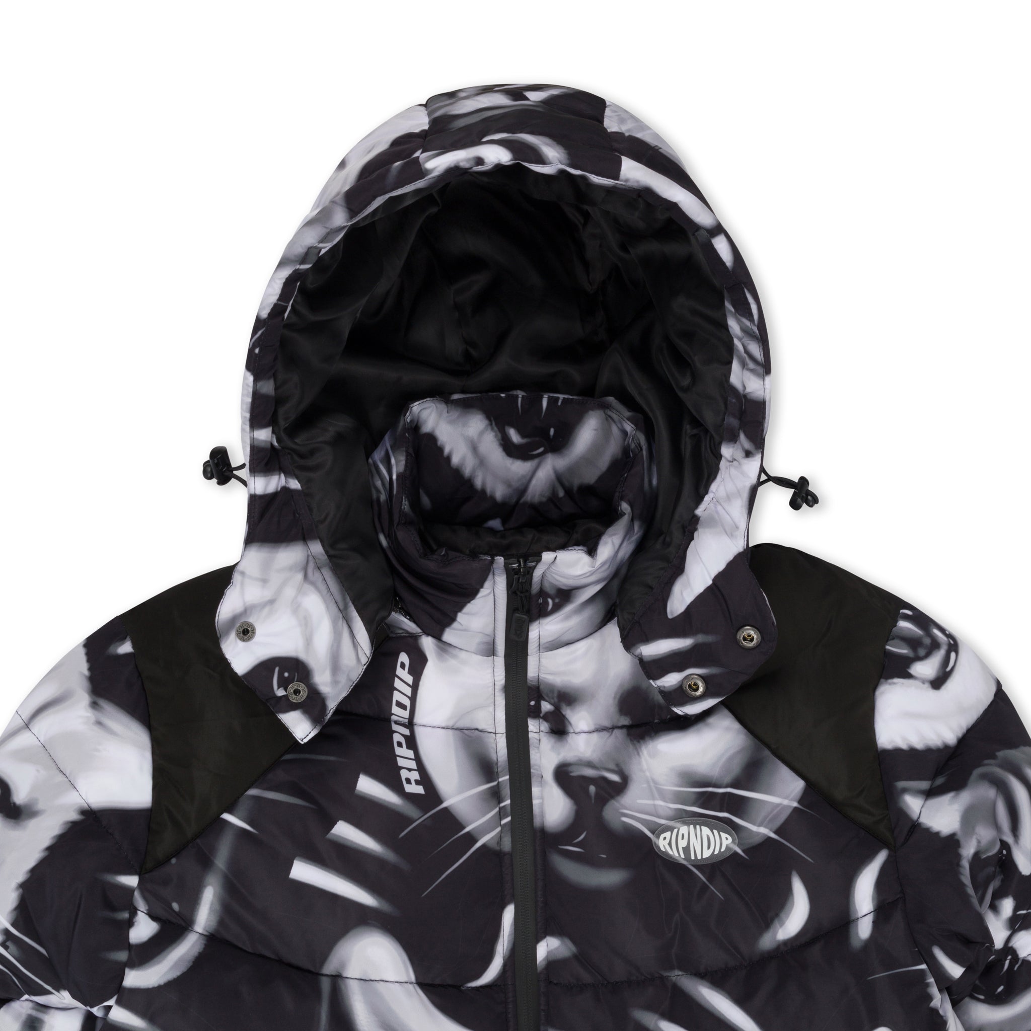 RIPNDIP Neon Cat Puffer Jacket (Black)