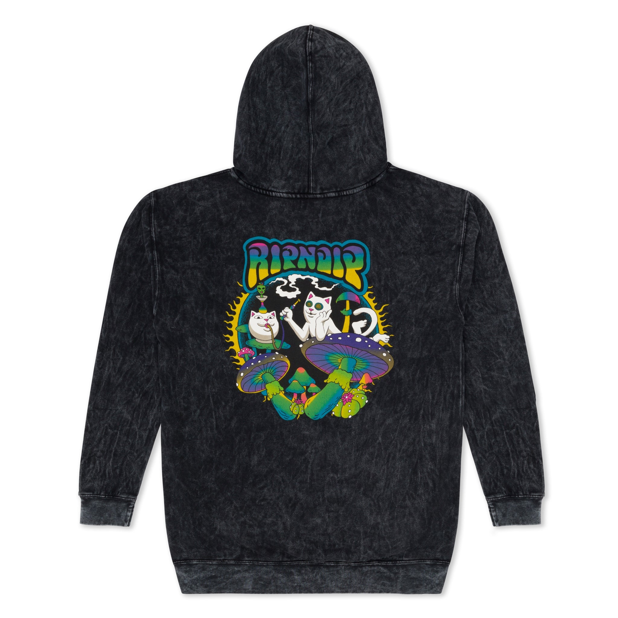RIPNDIP Psychedelic Garden Hoodie (Black Mineral Wash)
