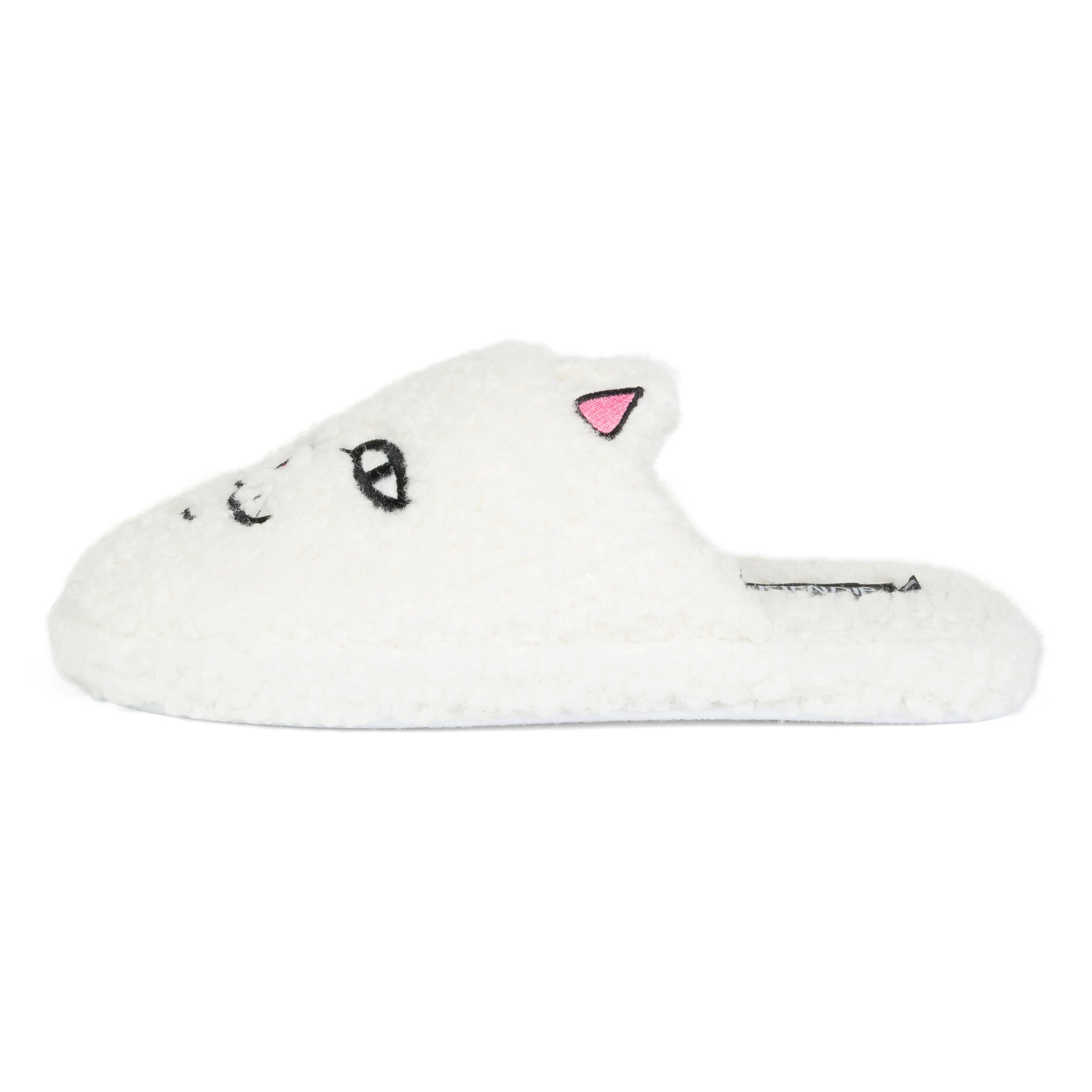 RIPNDIP Nerm Face Fuzzy House Slippers (White)