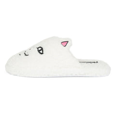 RIPNDIP Nerm Face Fuzzy House Slippers (White)