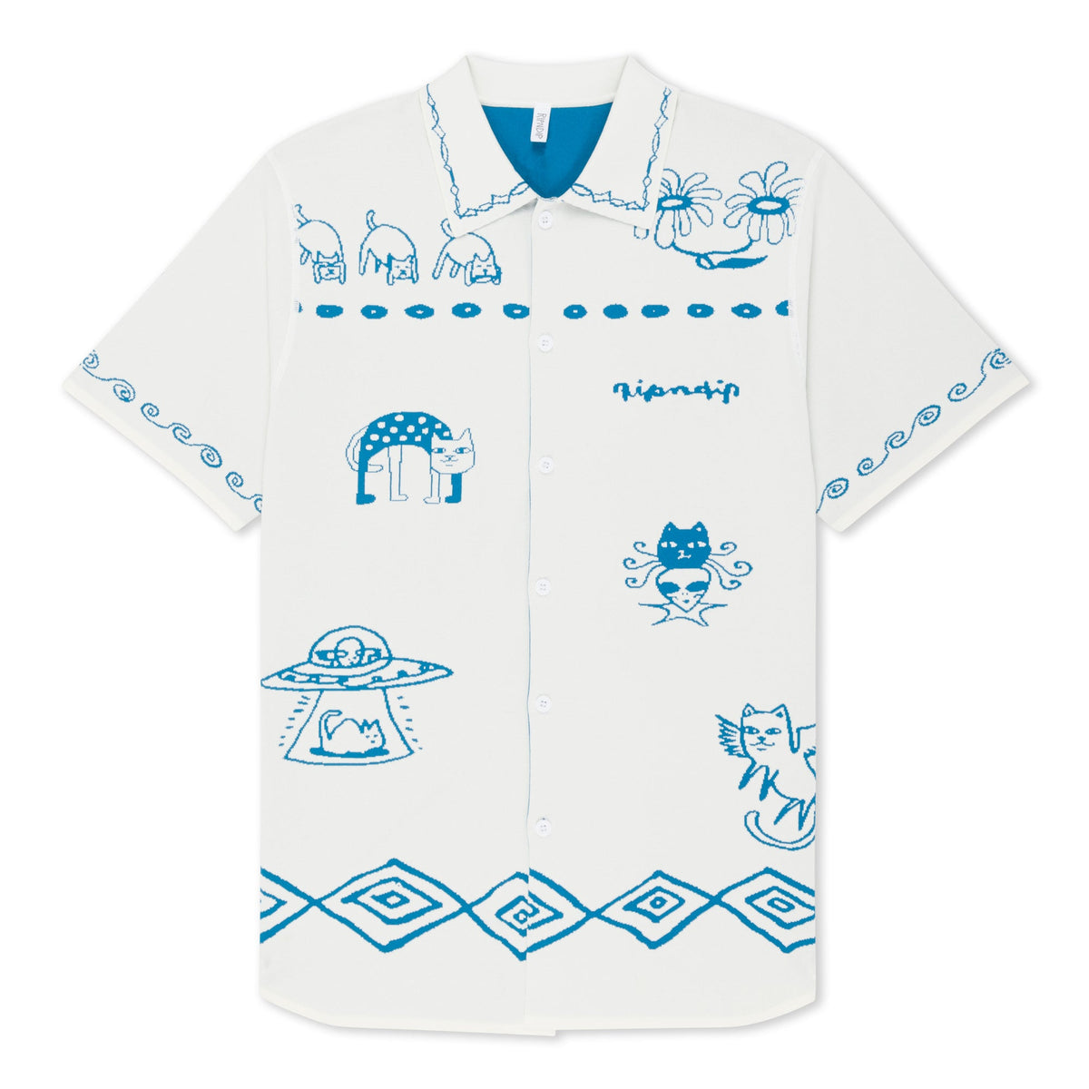 RIPNDIP Blonded Knitted Reversible Button Up (Off White)