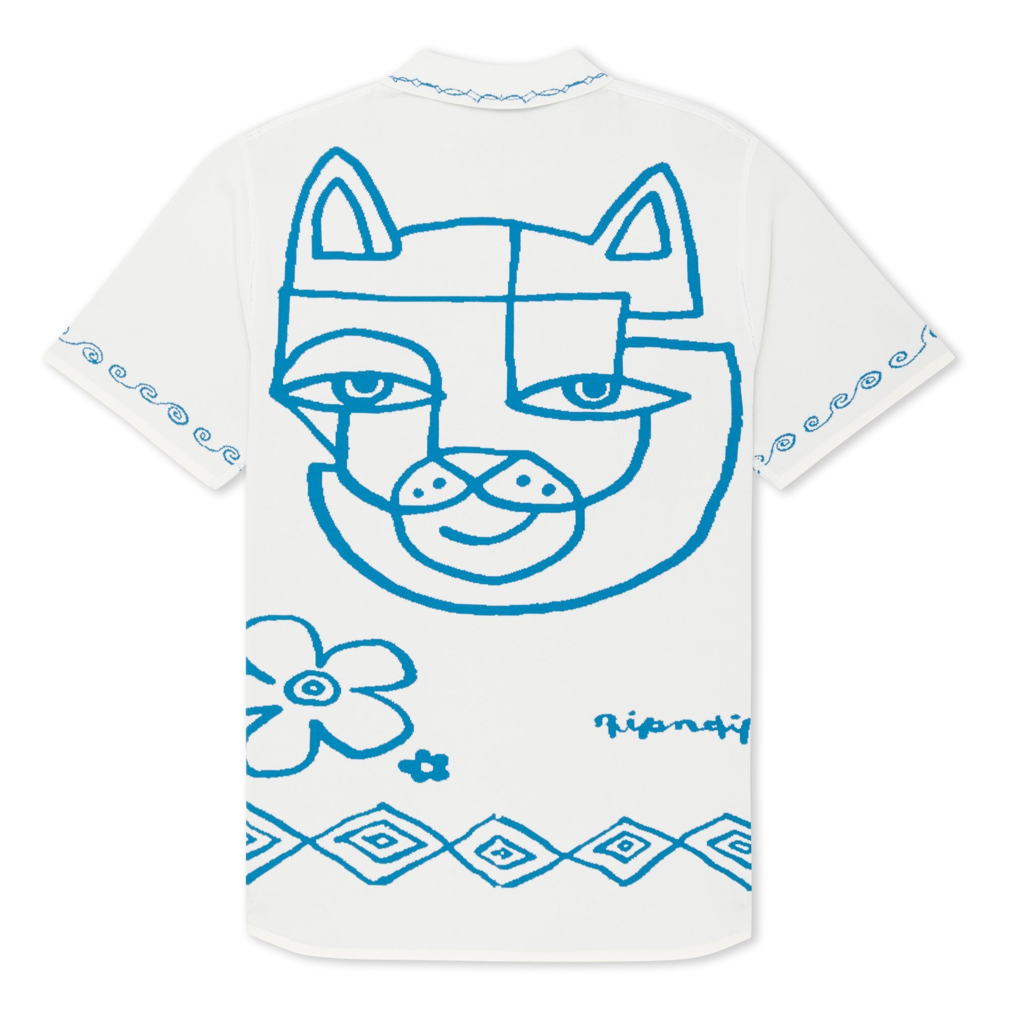 RIPNDIP Blonded Knitted Reversible Button Up (Off White)