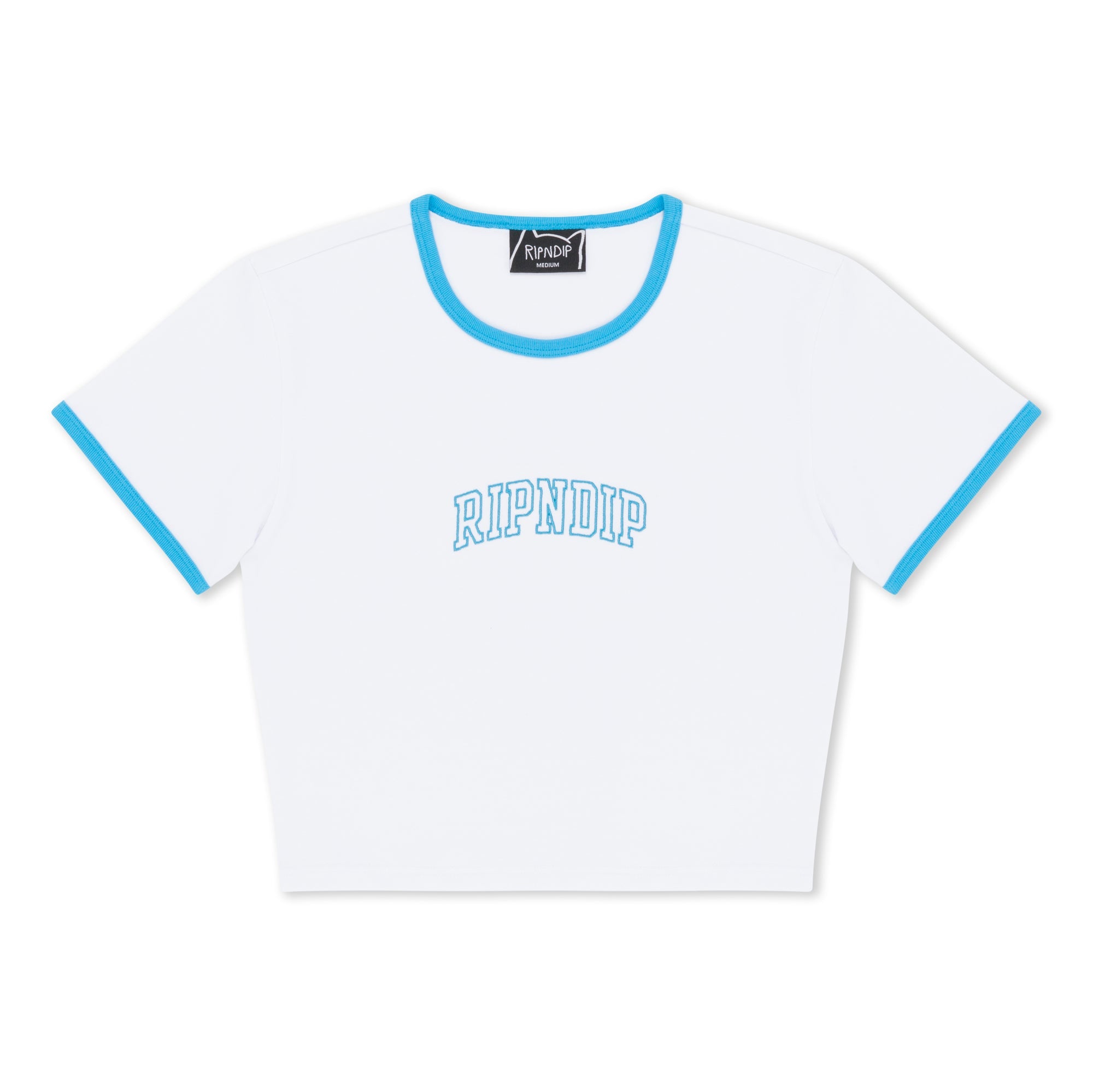 RIPNDIP Team Spirit Cropped Ringer Tee (White)