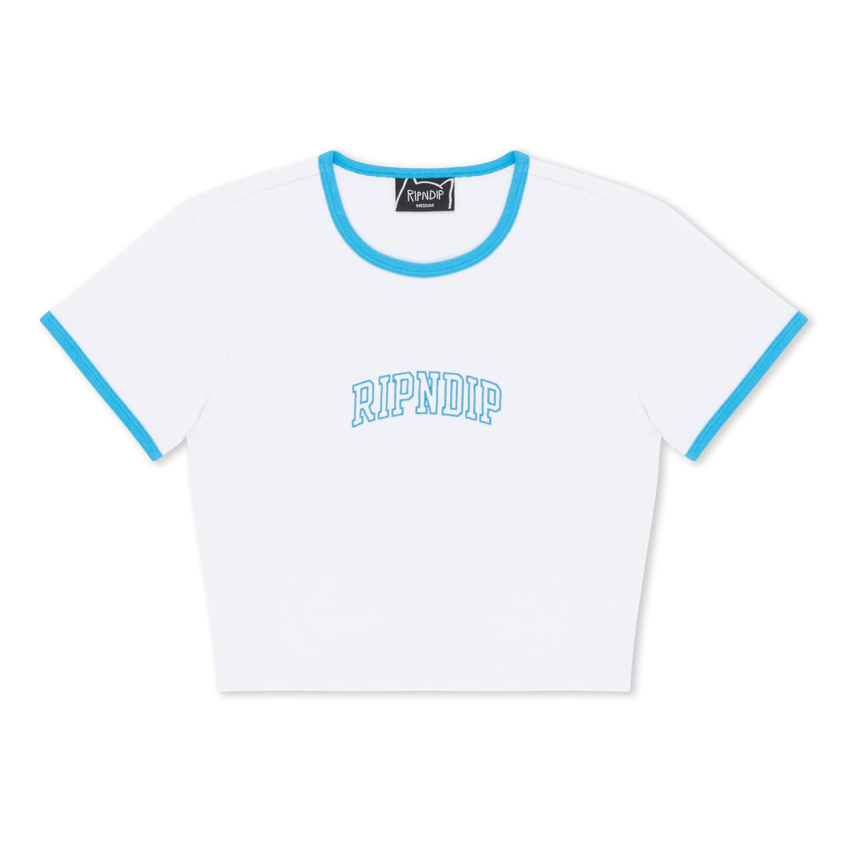 RIPNDIP Team Spirit Cropped Ringer Tee (White)