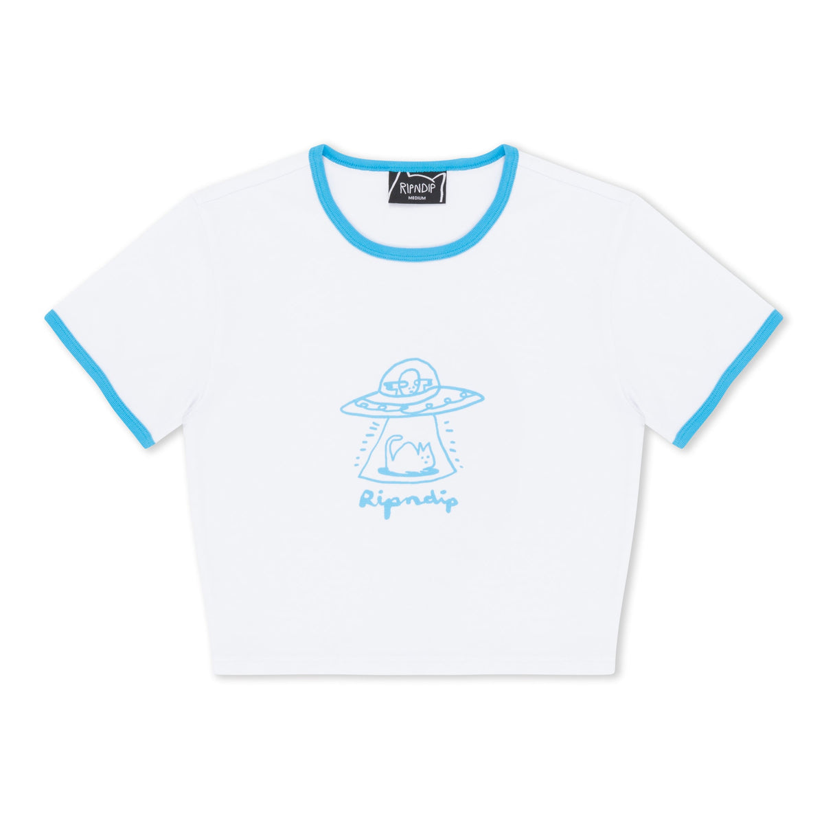 RIPNDIP Blonded Cropped Ringer Tee (White)