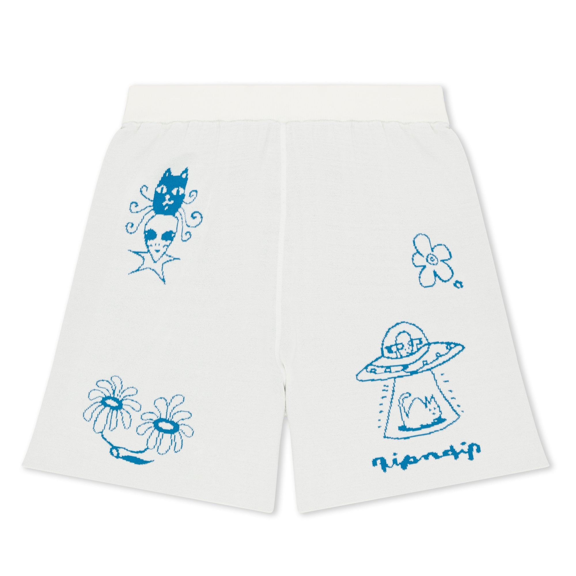 RIPNDIP Blonded Knit Reversible Womens Shorts (Off White)
