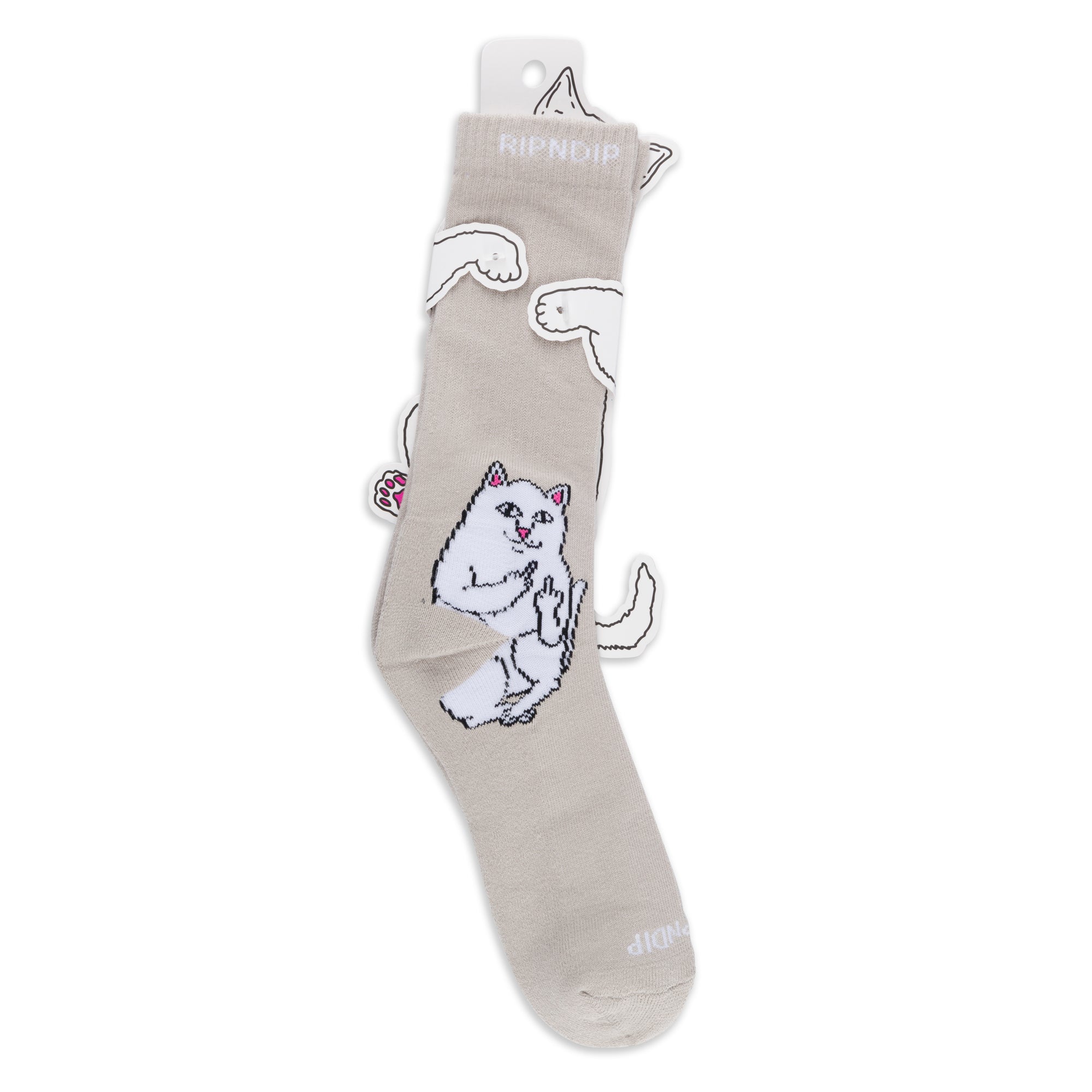 RIPNDIP Lord Nermal Socks (Oatmeal Heather)
