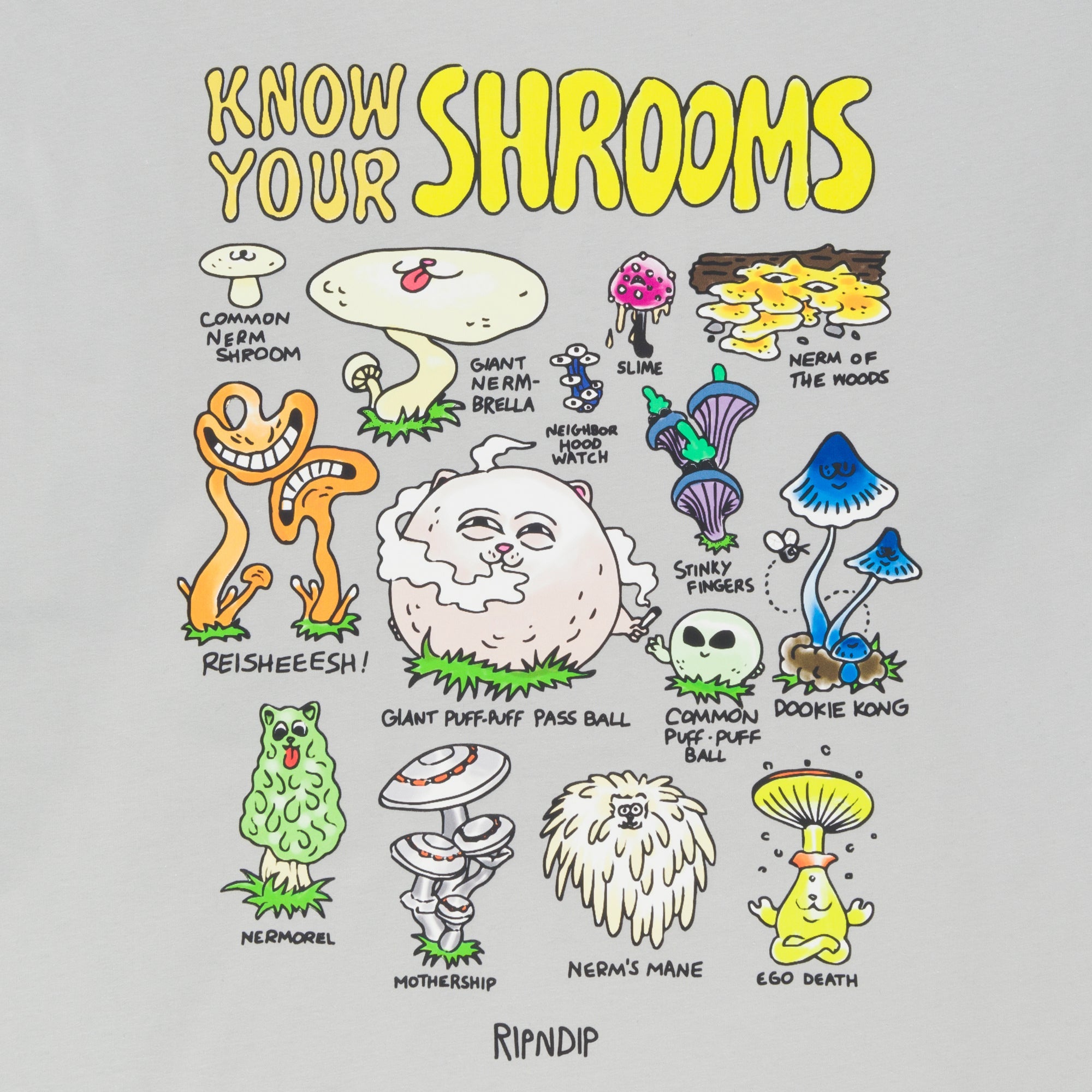 RIPNDIP Know Ur Shrooms Tee (Grey)