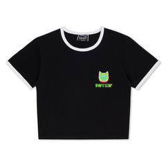 RIPNDIP Thermal Nermal Cropped Ringer Tee (Black)
