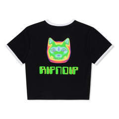 RIPNDIP Thermal Nermal Cropped Ringer Tee (Black)