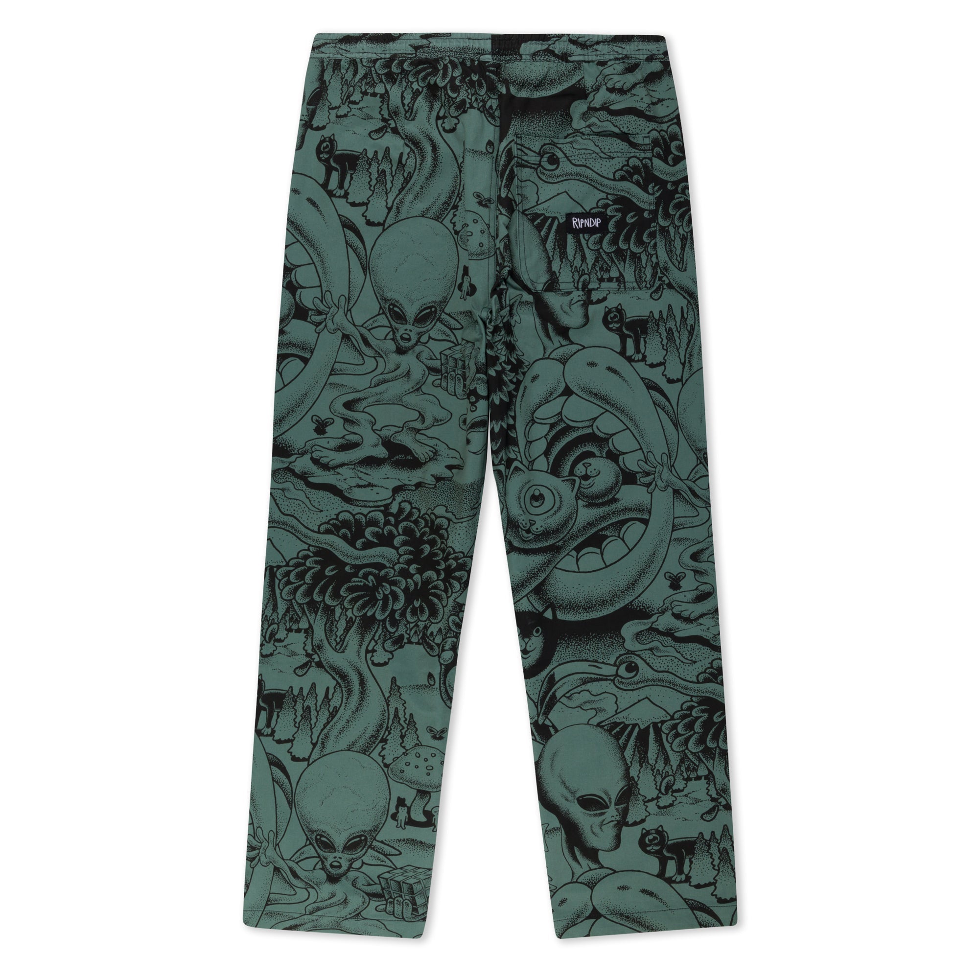 RIPNDIP Dark Twisted Fantasy Wide Leg Pants (Olive/Black)