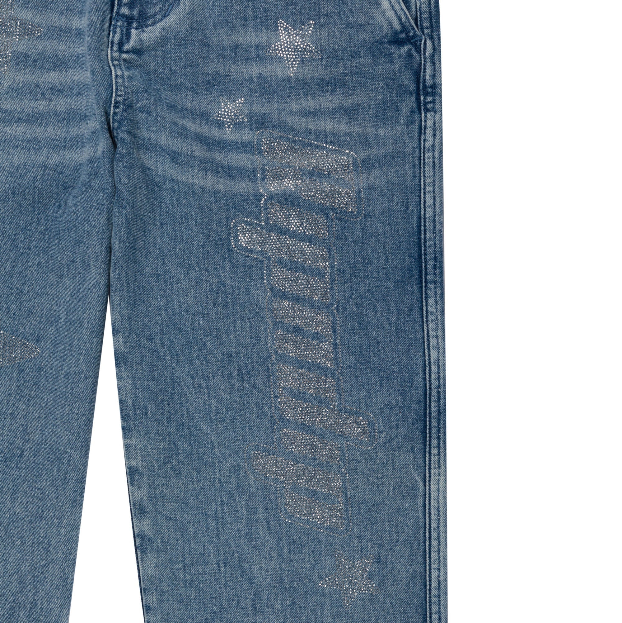 RIPNDIP Kawaii Nerm Womens Wide Leg Pants (Medium Wash)