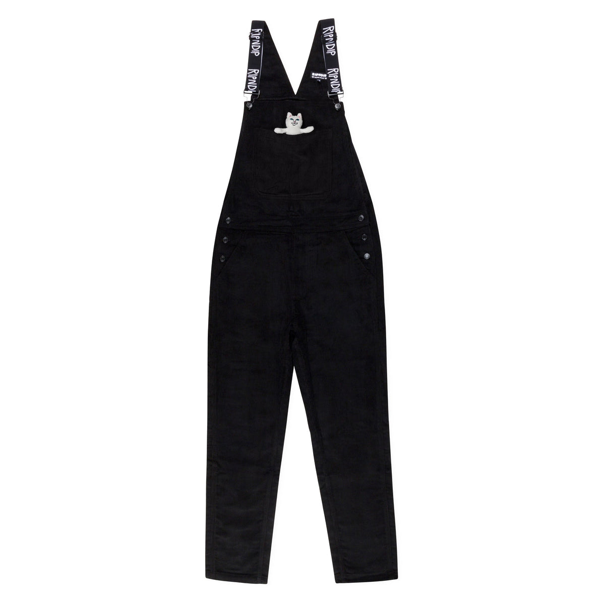 RIPNDIP Nermy Buddy Corduroy Overalls (Black)