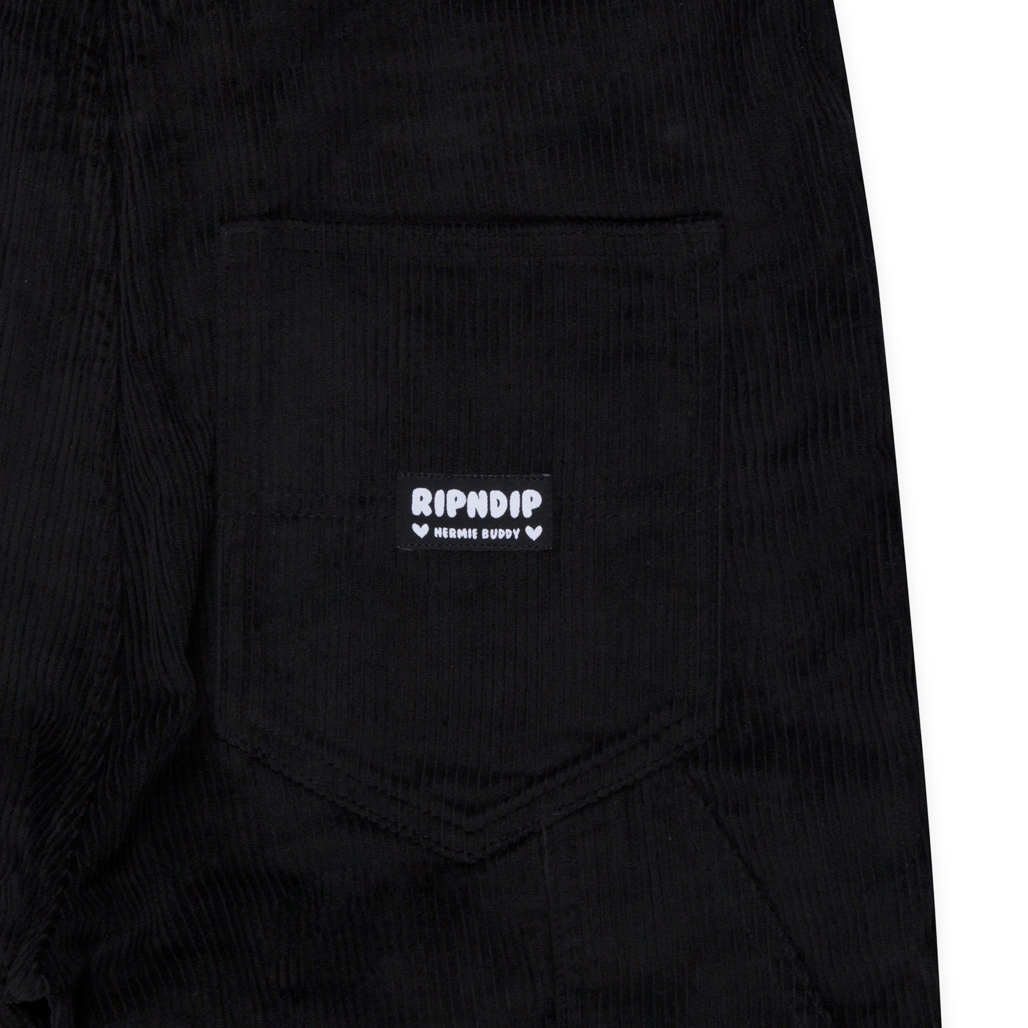 RIPNDIP Nermy Buddy Corduroy Overalls (Black)