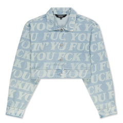 RIPNDIP Fuckin Fuck Cropped Denim Jacket (Light Wash)