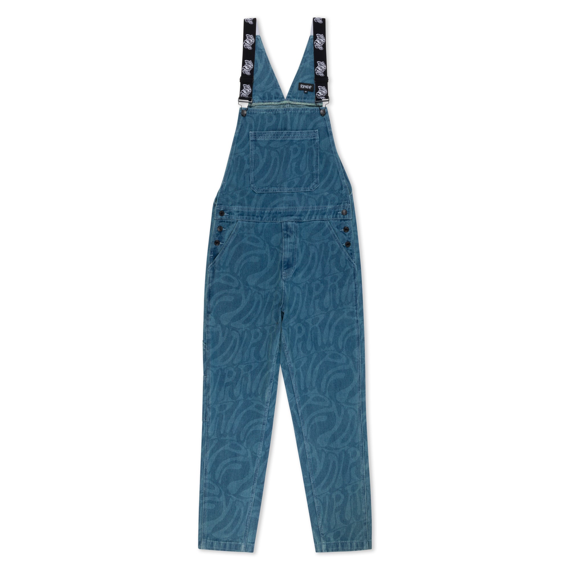 RIPNDIP Wilshire Denim Overalls (Medium Wash)