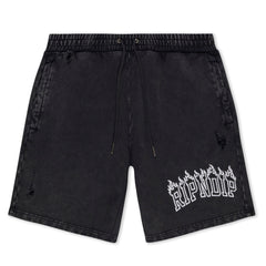 RIPNDIP Inferno Sweat Shorts (Black Wash)
