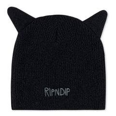 RIPNDIP Kitty Ears Mohair Beanie (Black)