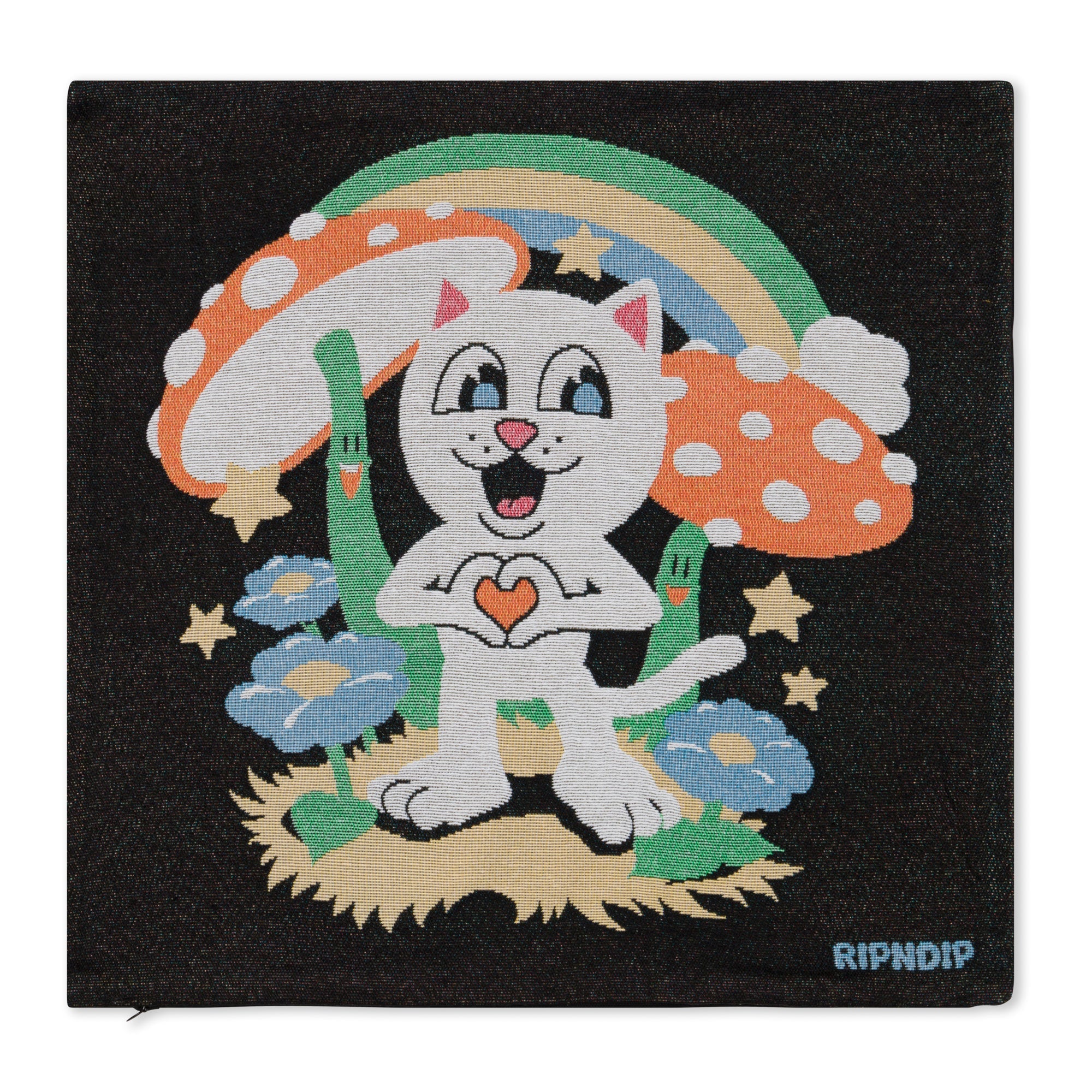RIPNDIP So Mushroom Pillow Cover (Black)