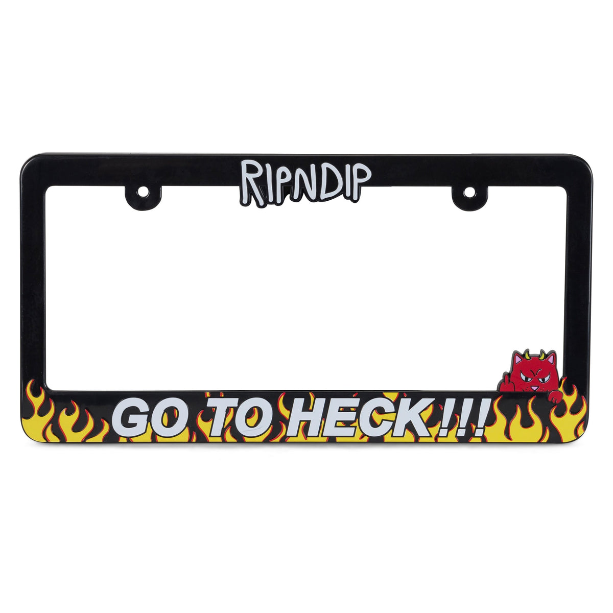 RIPNDIP Go To Heck License Plate (Black)