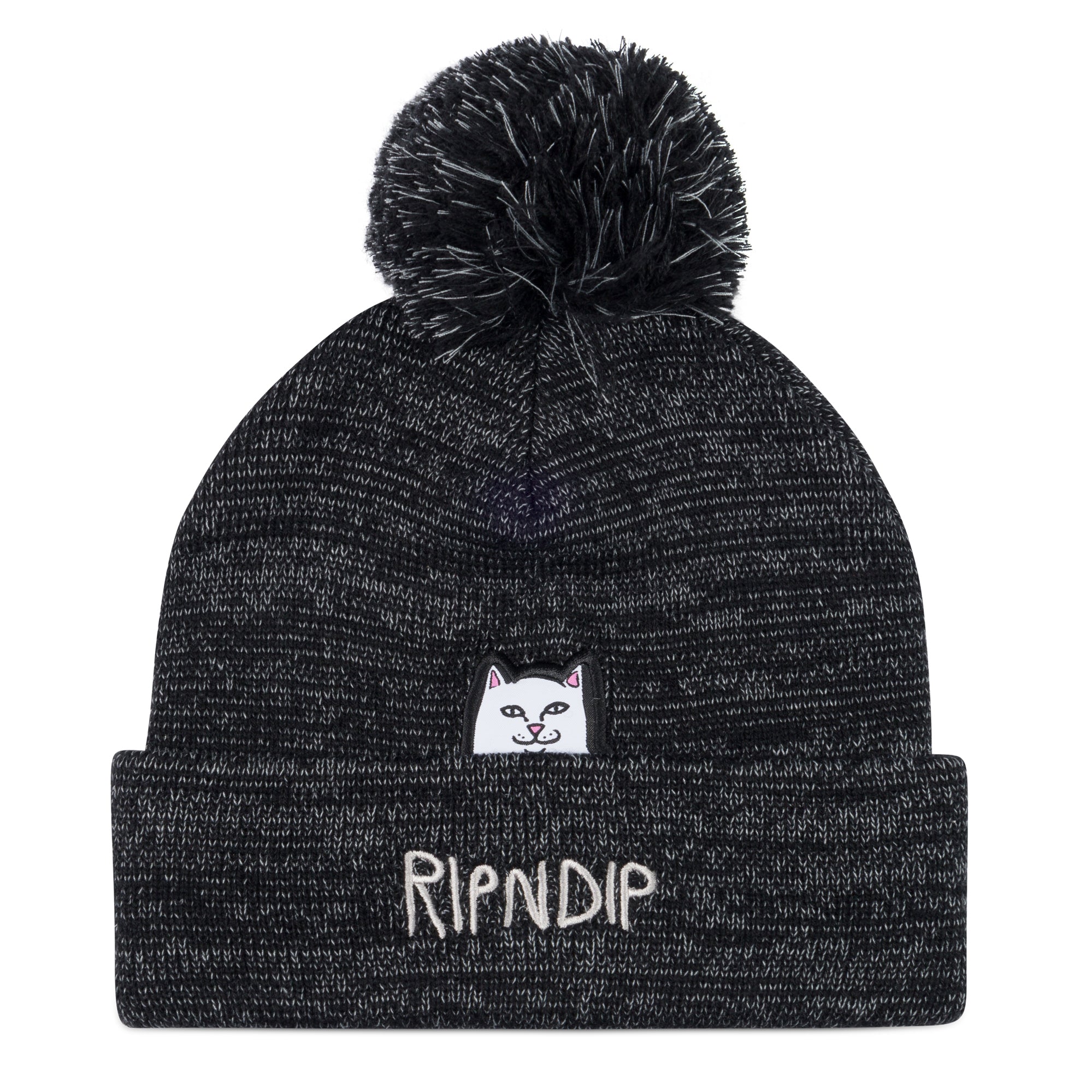 RIPNDIP Lord Nermal Pom Beanie (Black/Charcoal)