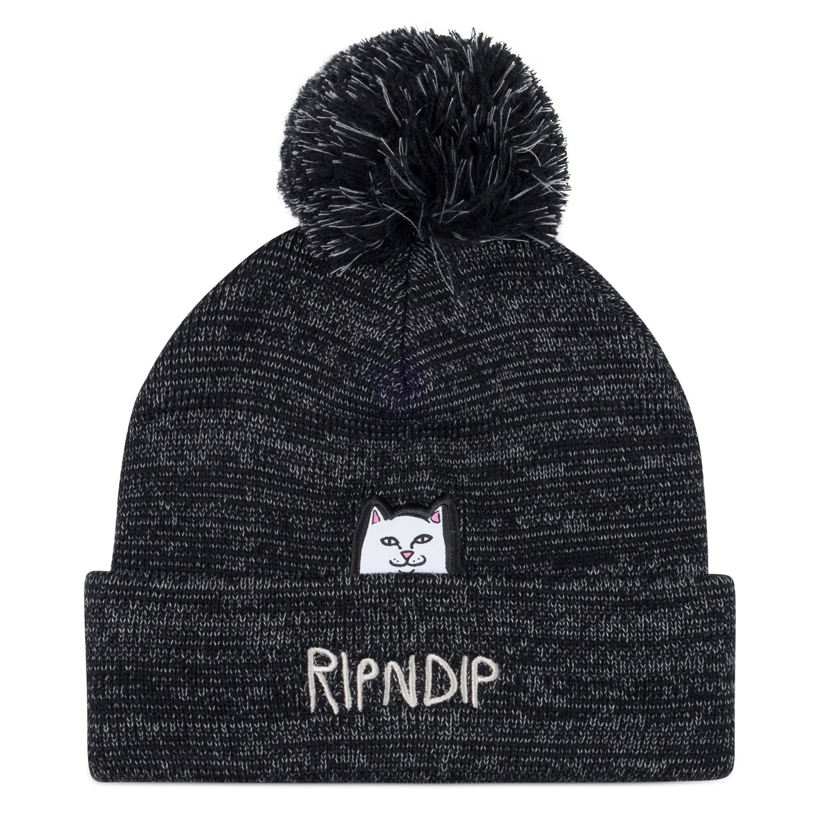 RIPNDIP Lord Nermal Pom Beanie (Black/Charcoal)