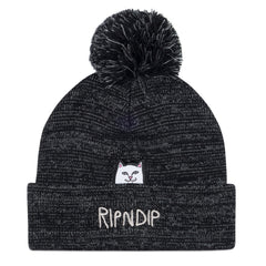 RIPNDIP Lord Nermal Pom Beanie (Black/Charcoal)