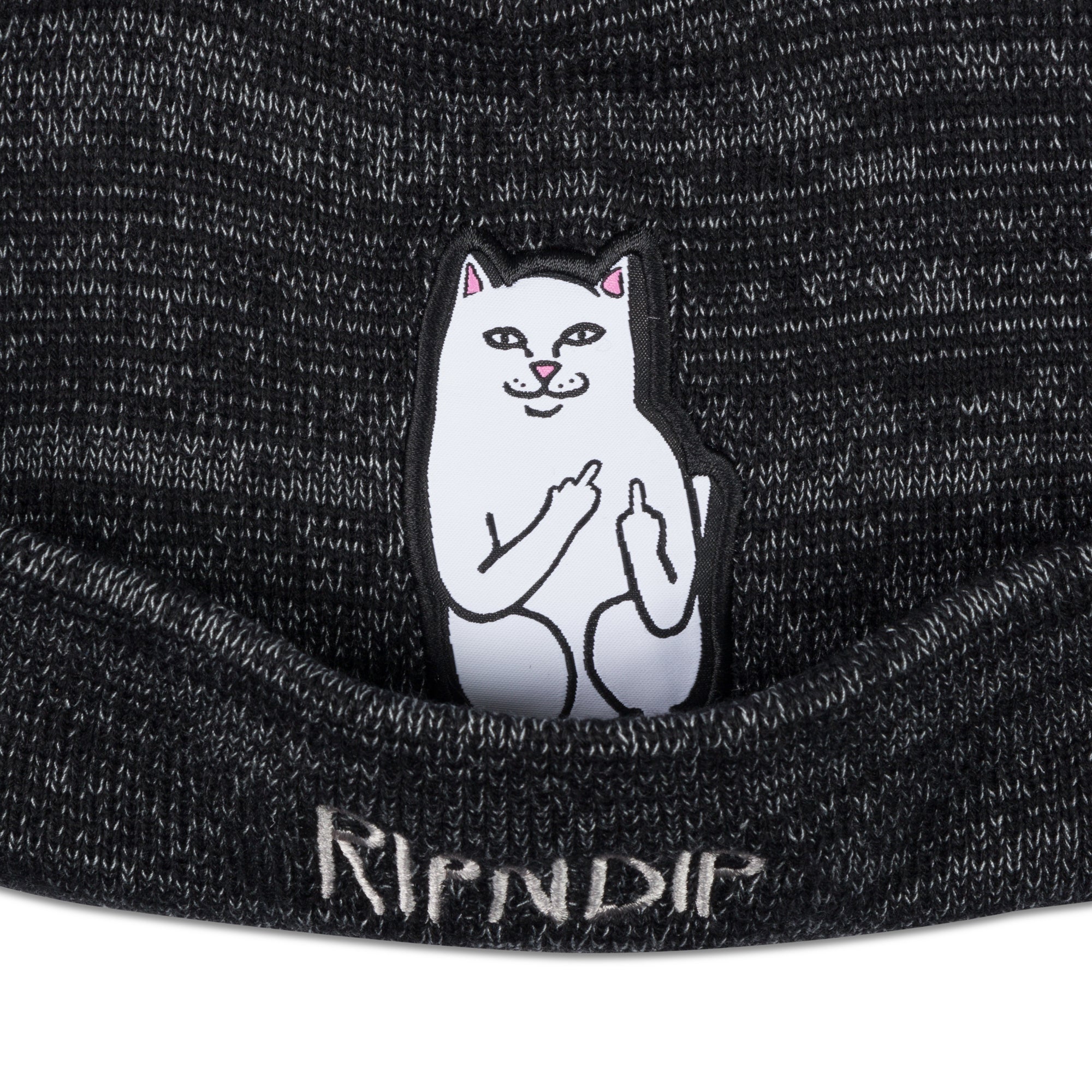 RIPNDIP Lord Nermal Pom Beanie (Black/Charcoal)