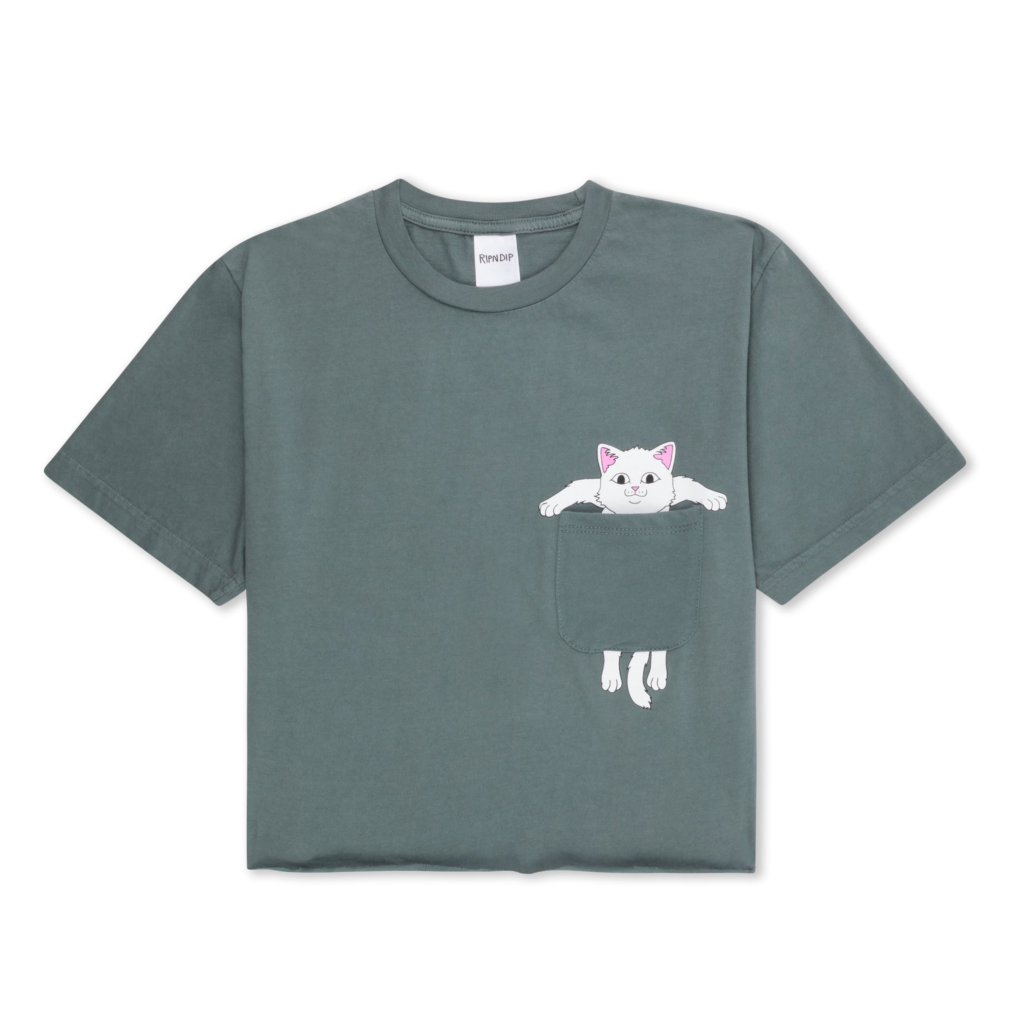 RIPNDIP Broke The Pocket Cropped Pocket Tee (Charcoal)