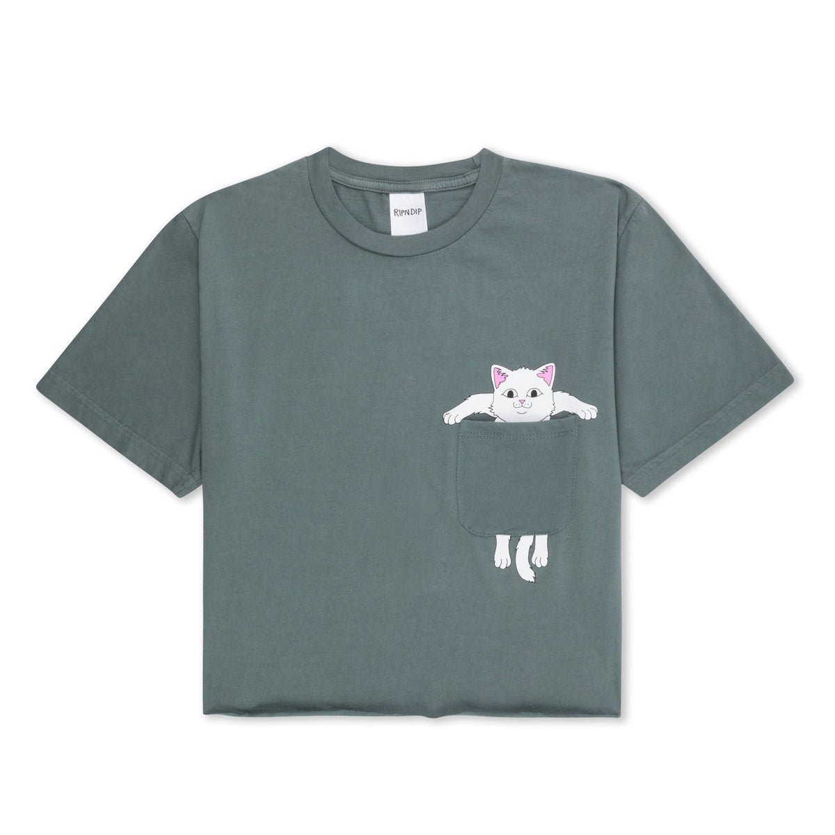 RIPNDIP Broke The Pocket Cropped Pocket Tee (Charcoal)