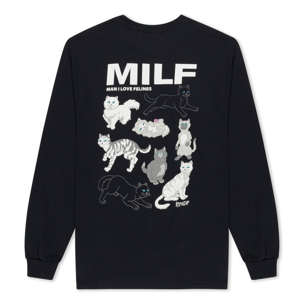 RIPNDIP Man I Love Felines Long Sleeve (Black)