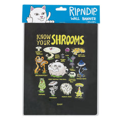 RIPNDIP Know Ur Shrooms Wall Banner (Black)