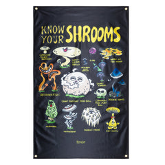 RIPNDIP Know Ur Shrooms Wall Banner (Black)