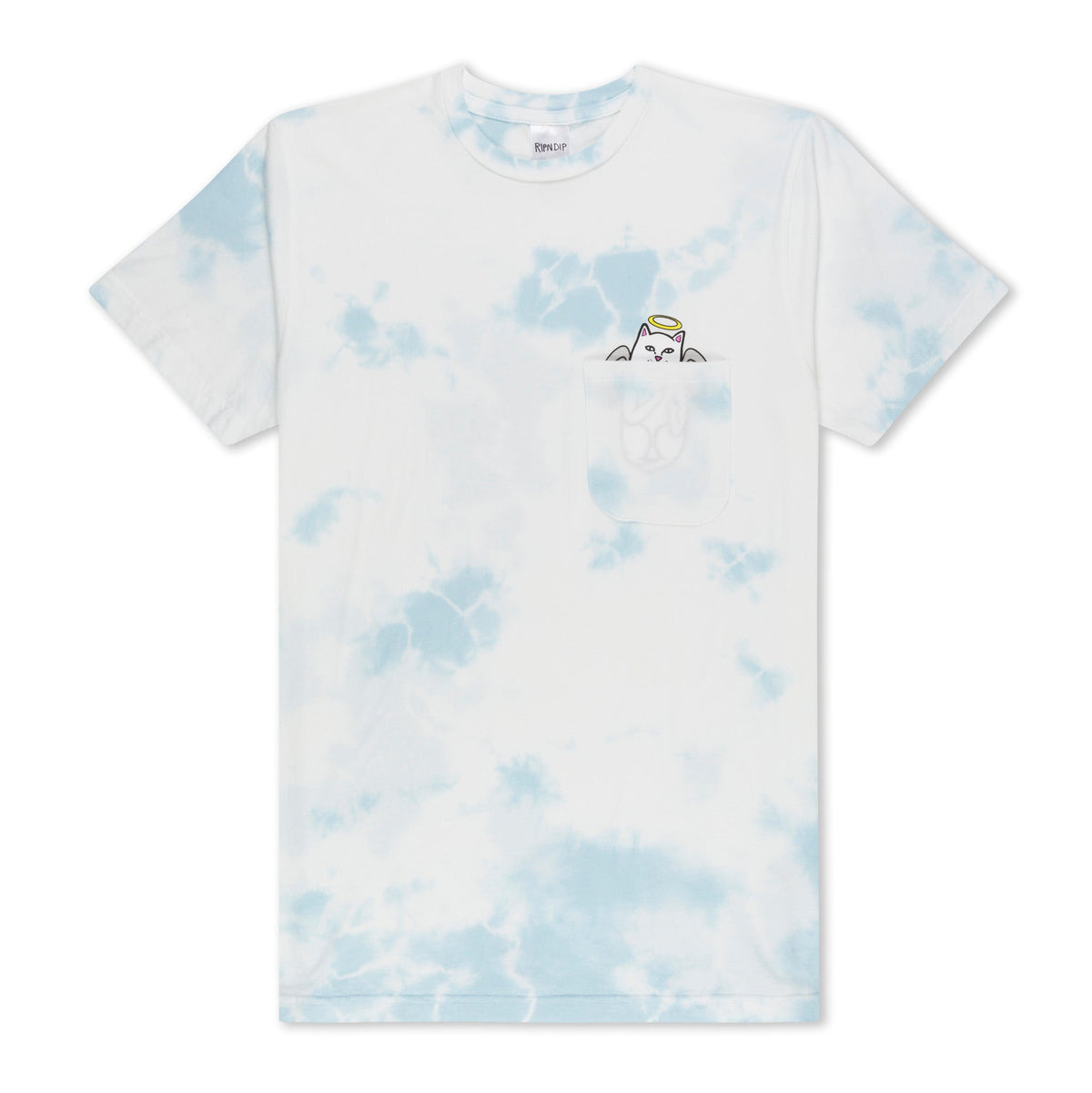 RIPNDIP Lord Angel Pocket Tee (Light Blue Lightning Wash)