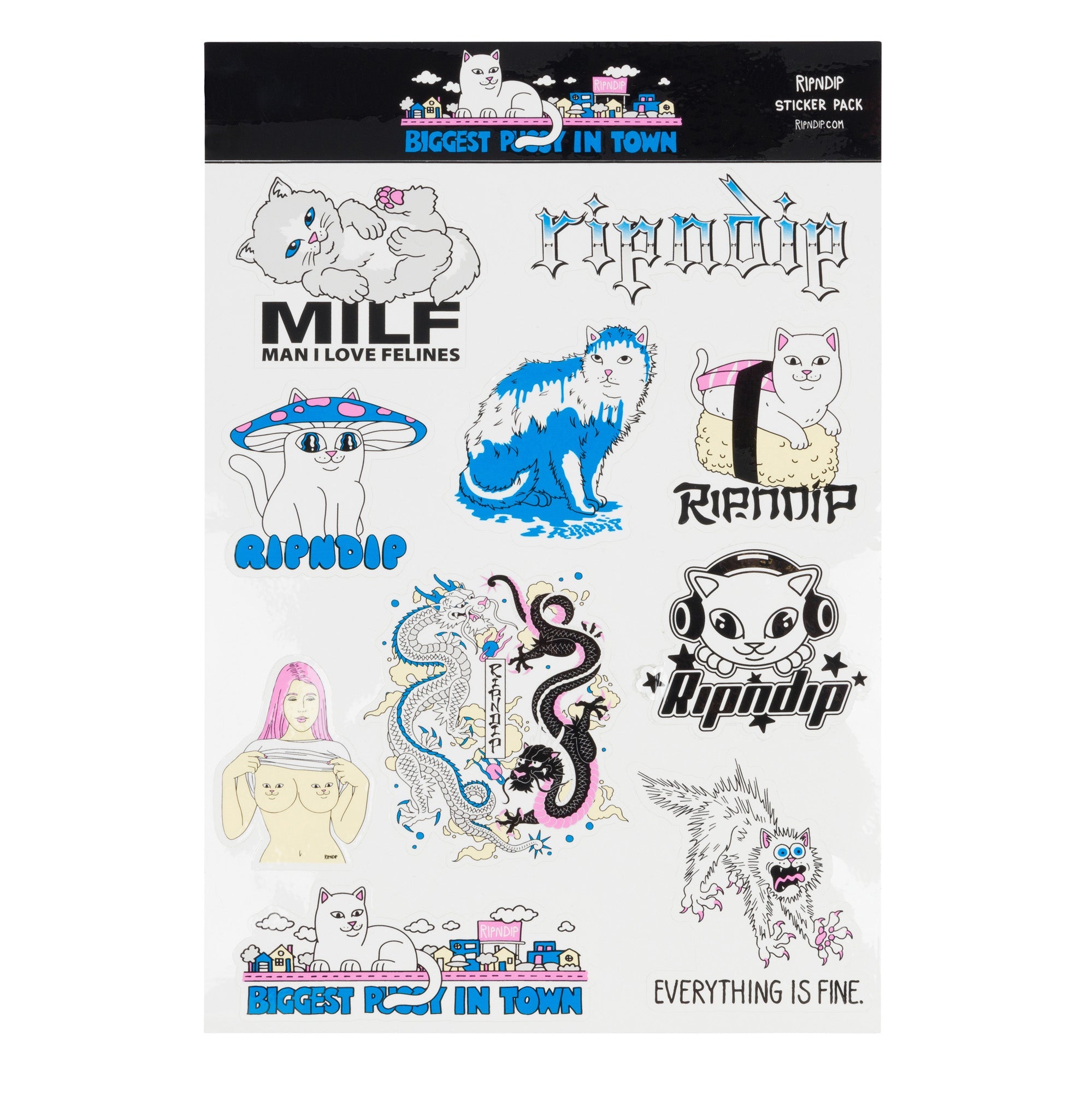 RIPNDIP My Neighborhood Sticker Sheet (Multi)