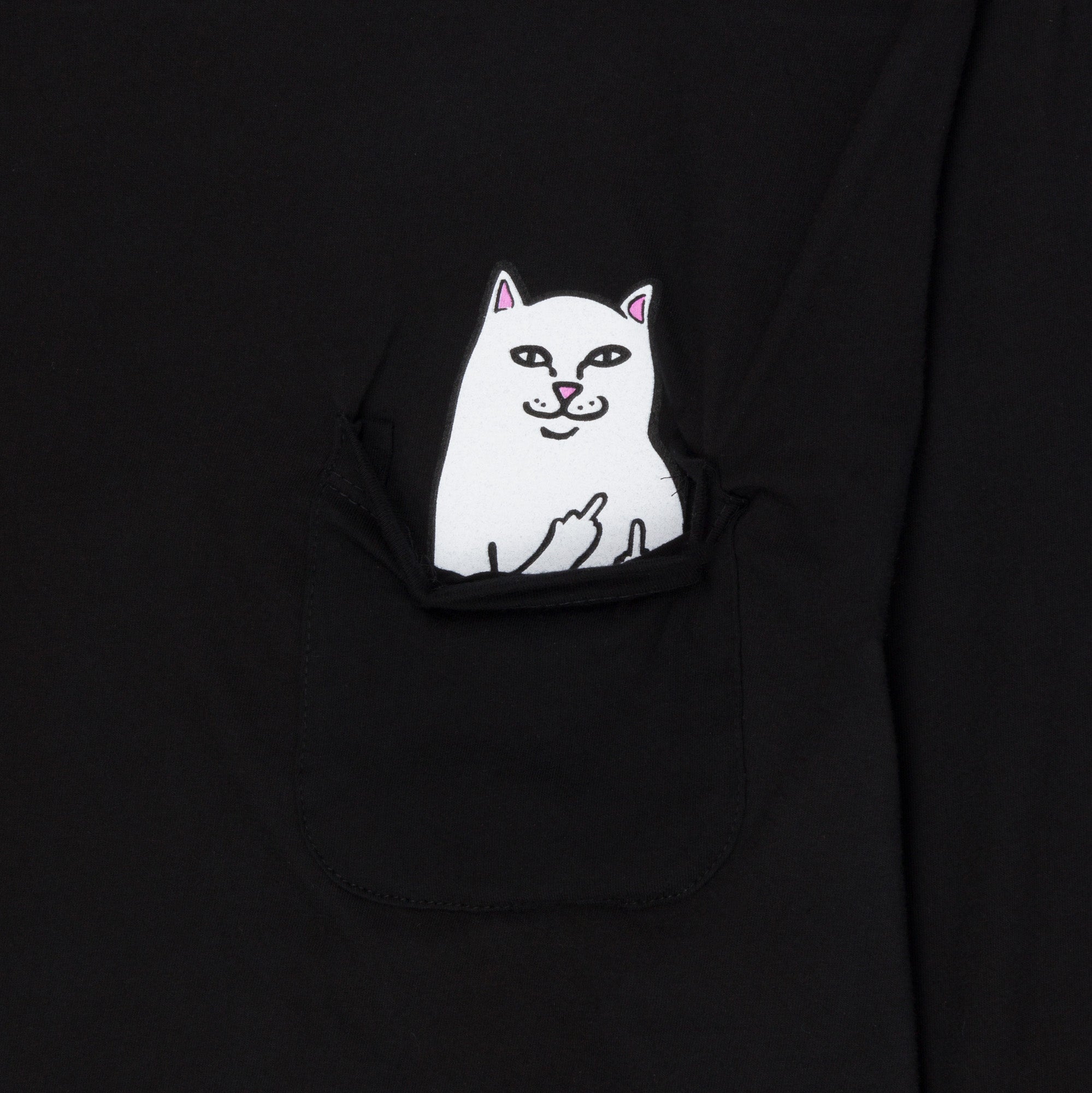 RIPNDIP Lord Nermal Cropped Pocket Tee Long Sleeve (Black)