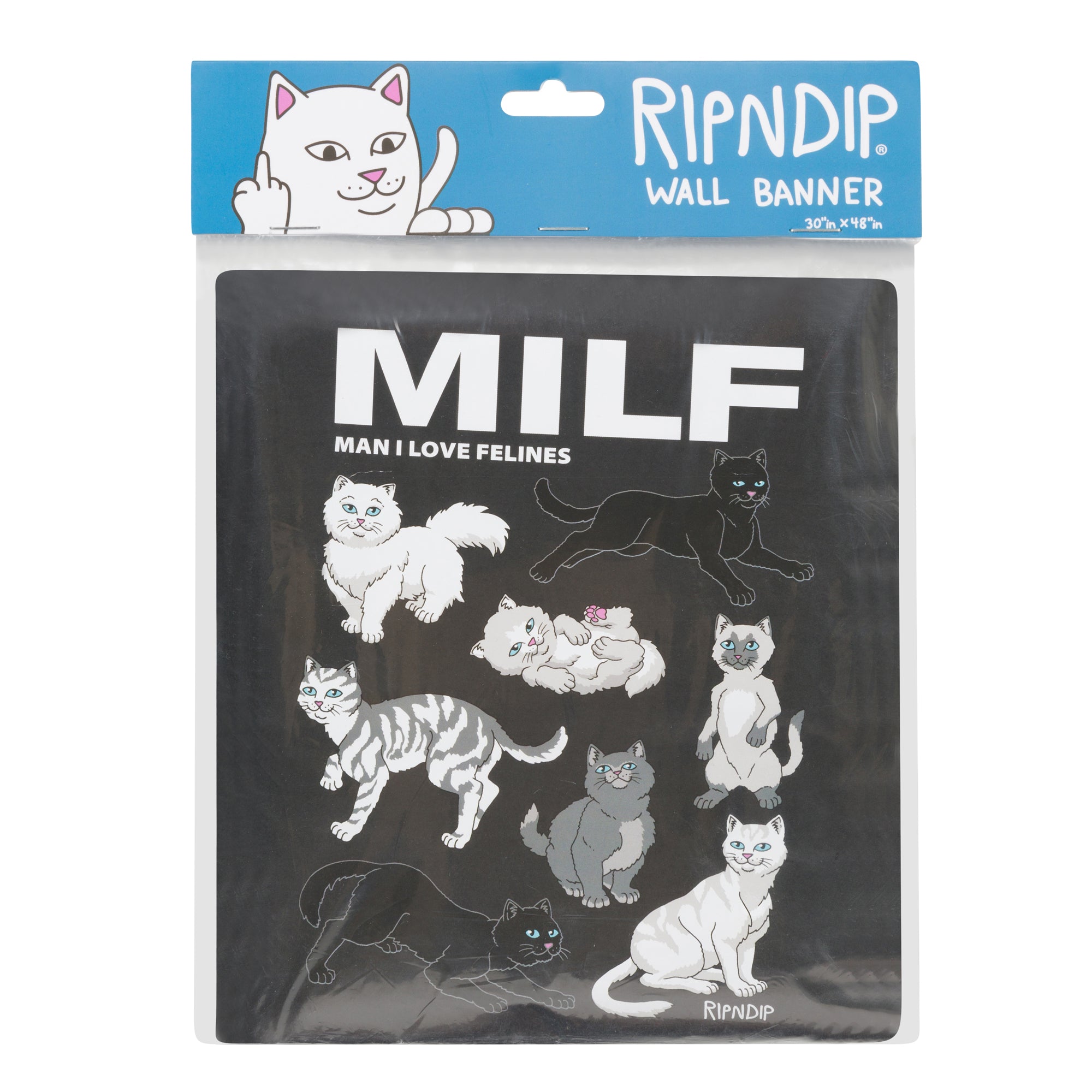 RIPNDIP Man I Love Felines Wall Banner (Black)