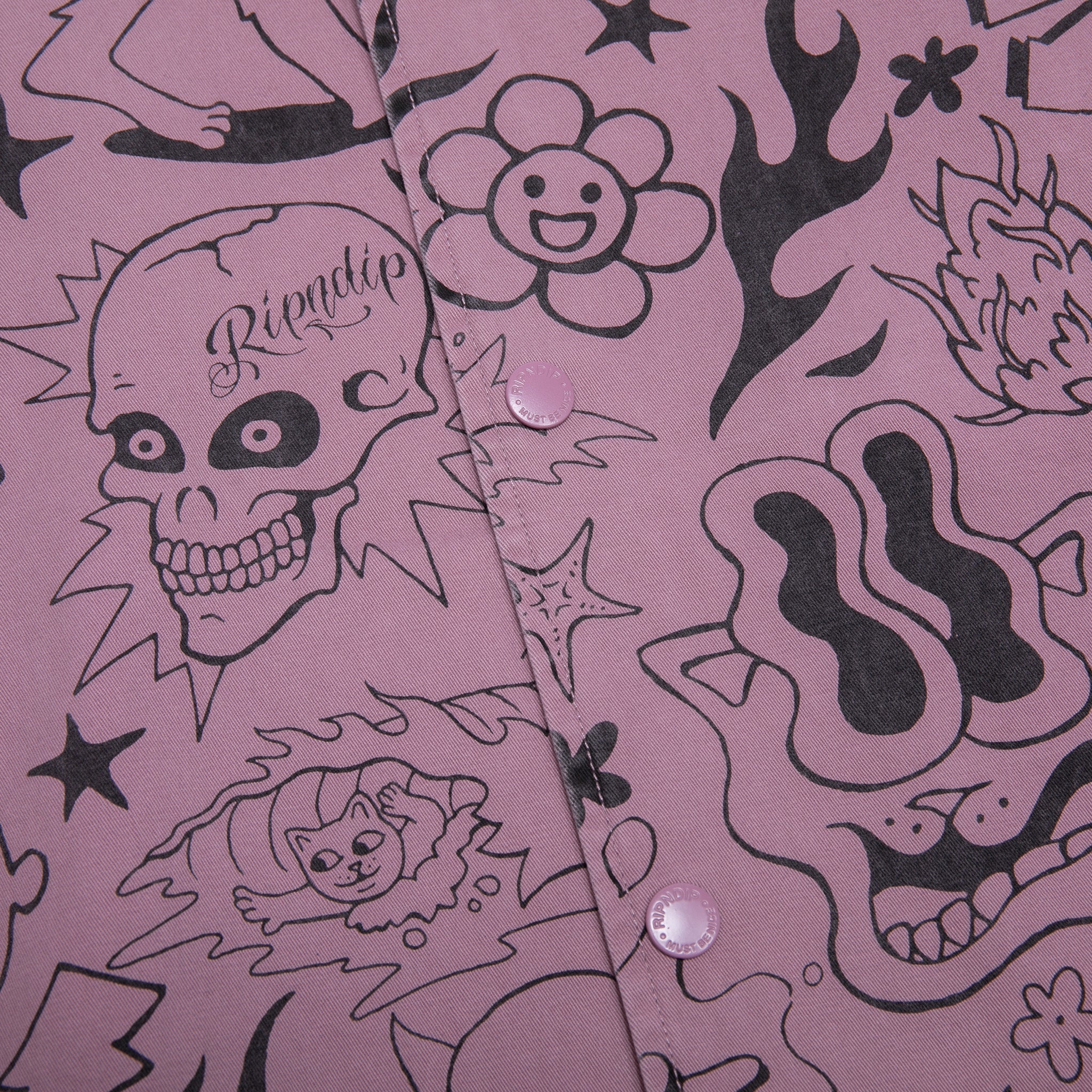 RIPNDIP We Don't Care Coaches Jacket (Mauve)