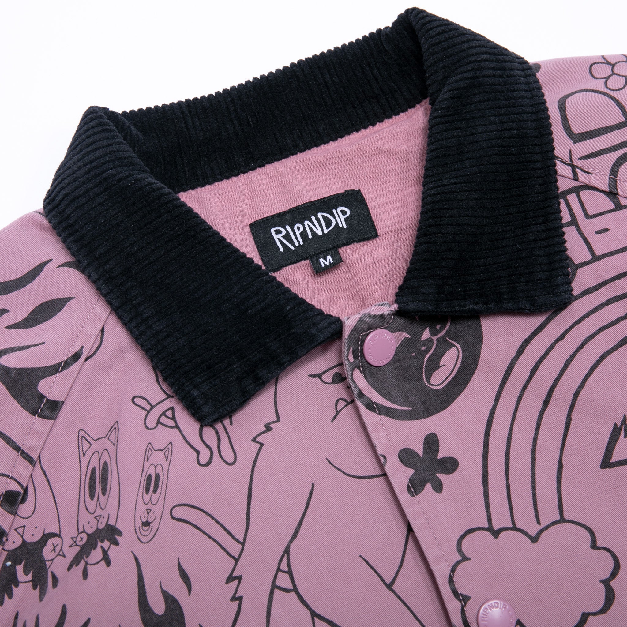 RIPNDIP We Don't Care Coaches Jacket (Mauve)