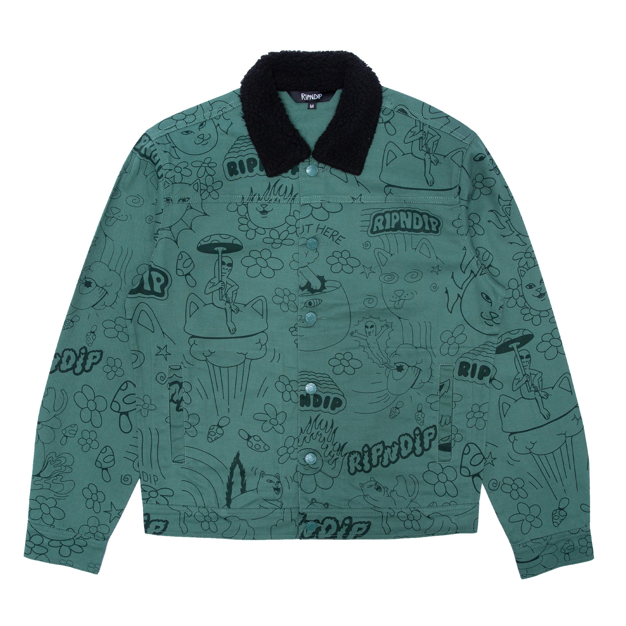 RIPNDIP Scribble Button Up Jacket (Forest Green)