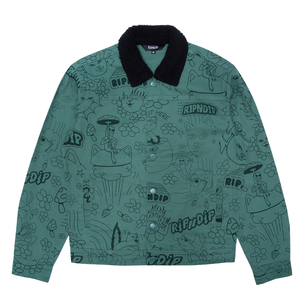 RIPNDIP Scribble Button Up Jacket (Forest Green)