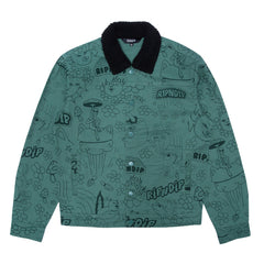 RIPNDIP Scribble Button Up Jacket (Forest Green)