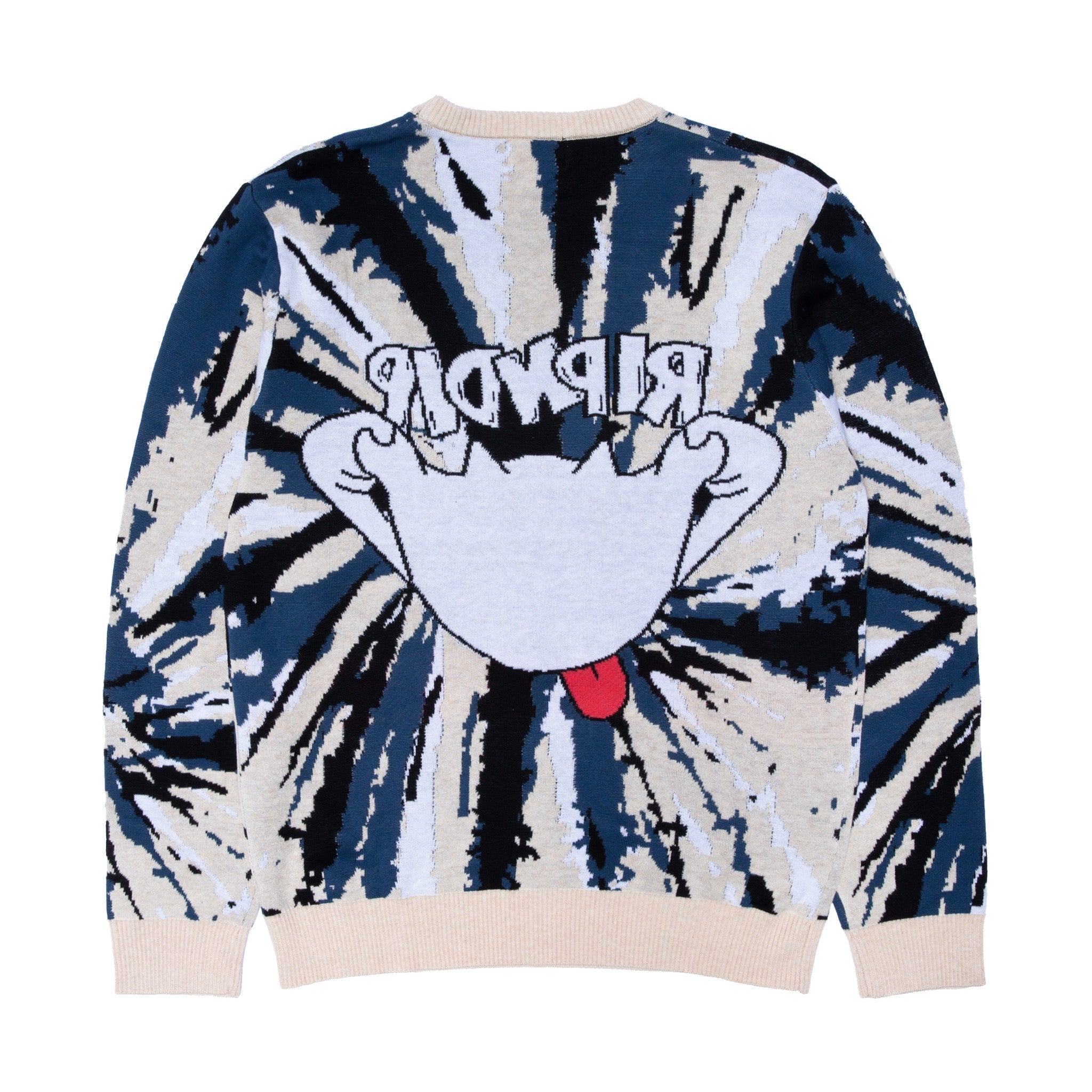 RIPNDIP Big Smile Knit Sweater (Cream/Navy)