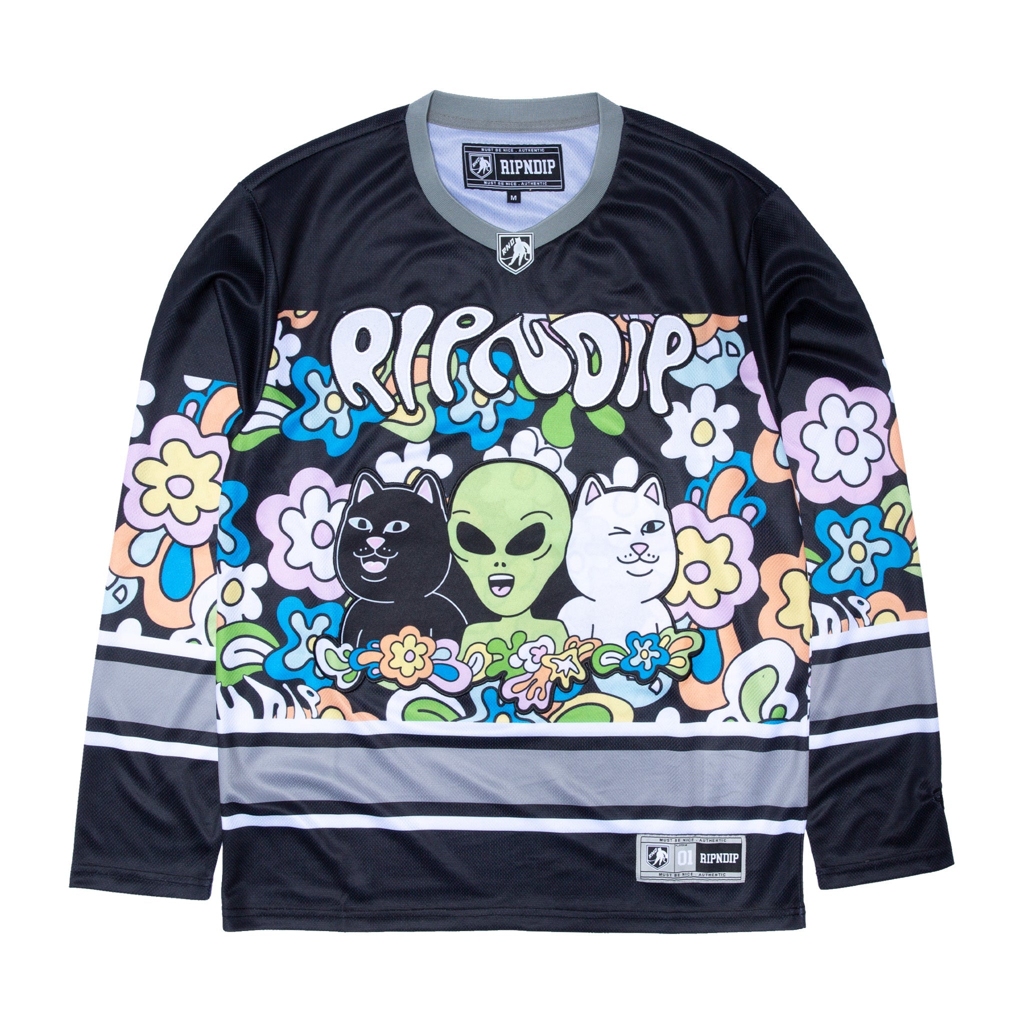 RIPNDIP Flower Child Hockey Jersey (Black)